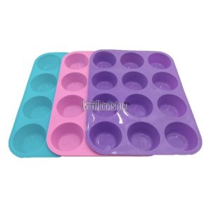 Molde de Silicona Para Cupcake x12 Unidades