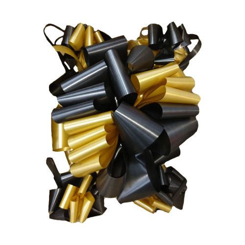 Moño Auto Gigante Bicolor Dorado y Negro