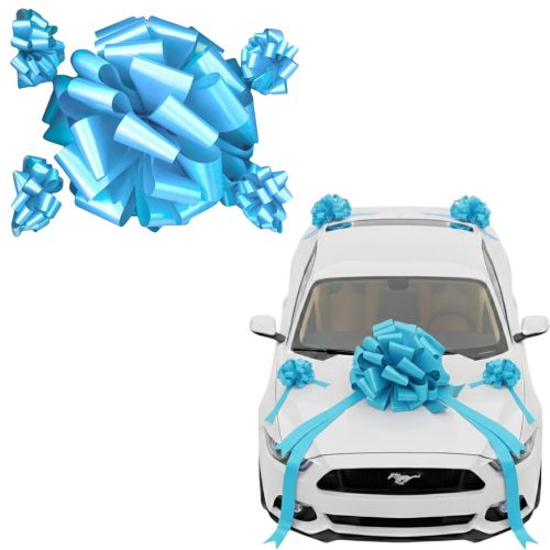 Moño Gigante para Auto Color Celeste