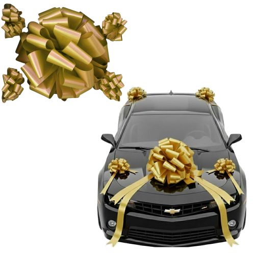 Moño Gigante para Auto Color Dorado