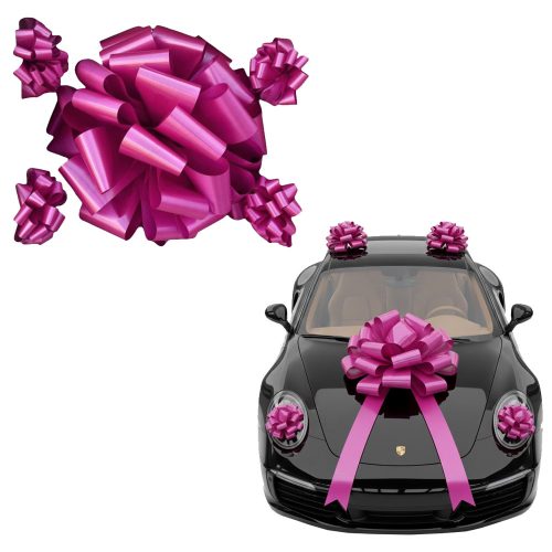Moño Gigante para Auto Color Fucsia