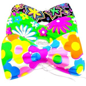 Moño Fluo Plástico Estampado Modelo Surtido x1 Unidad