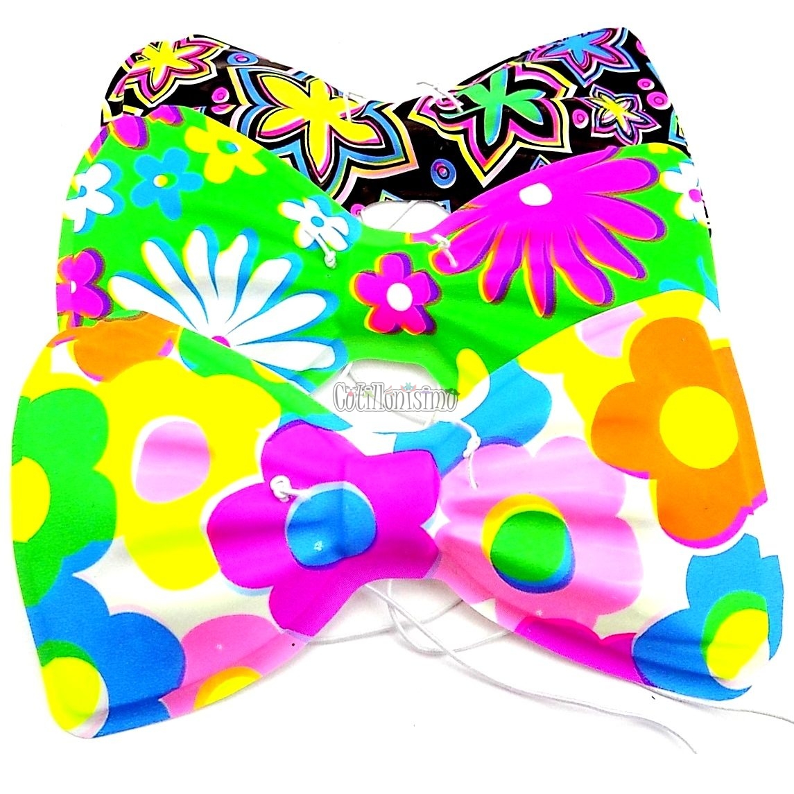 Moño Fluo Plástico Estampado Modelo Surtido x1 Unidad