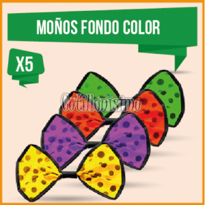 Moño Fondo Color Lunares Negros X5 Unidades (FRISELINA)