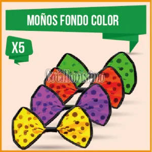 Moño Fondo Color Lunares Negros X5 Unidades (FRISELINA)