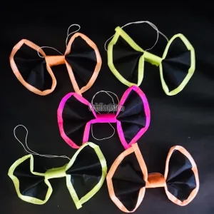 Moño Negro Con Borde Fluo X5 (Friselina)