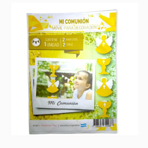 Movil Colgante COMUNION Amarillo y Blanco (Friselina)