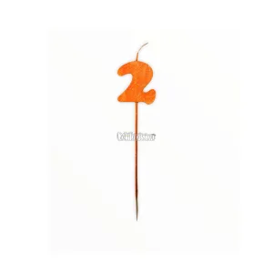 Vela Pinche Gibreada Nº2 Color Naranja