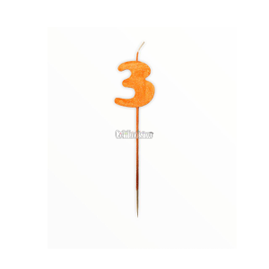 Vela Pinche Gibreada Nº3 Color Naranja