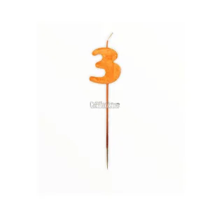 Vela Pinche Gibreada Nº3 Color Naranja
