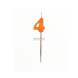 Vela Pinche Gibreada Nº4 Color Naranja