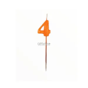 Vela Pinche Gibreada Nº4 Color Naranja