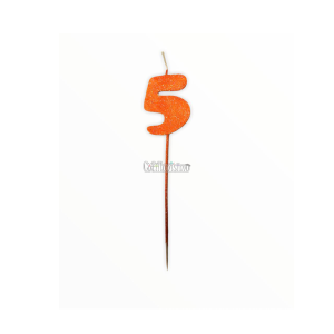 Vela Pinche Gibreada Nº5 Color Naranja