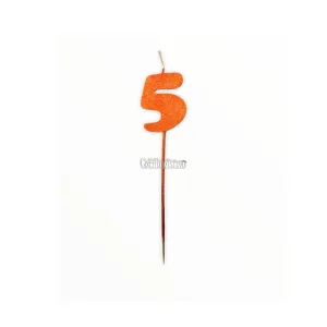 Vela Pinche Gibreada Nº5 Color Naranja