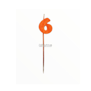 Vela Pinche Gibreada Nº6 Color Naranja
