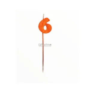 Vela Pinche Gibreada Nº6 Color Naranja