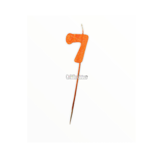 Vela Pinche Gibreada Nº7 Color Naranja
