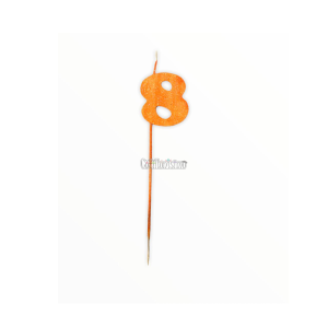 Vela Pinche Gibreada Nº8 Color Naranja
