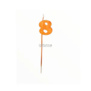 Vela Pinche Gibreada Nº8 Color Naranja