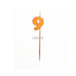 Vela Pinche Gibreada Nº9 Color Naranja