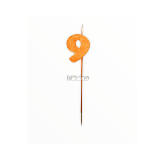 Vela Pinche Gibreada Nº9 Color Naranja