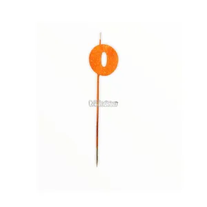 Vela Pinche Gibreada Nº0 Color Naranja