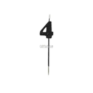 Vela Pinche Gibreada Nº4 Color Negro