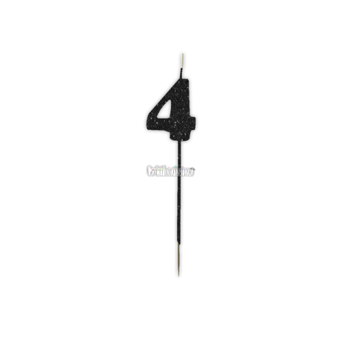 Vela Pinche Gibreada Nº4 Color Negro