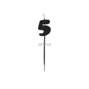 Vela Pinche Gibreada Nº5 Color Negro