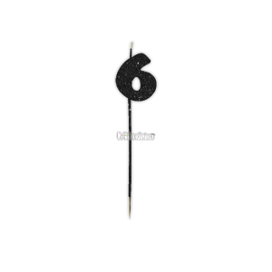Vela Pinche Gibreada Nº6 Color Negro