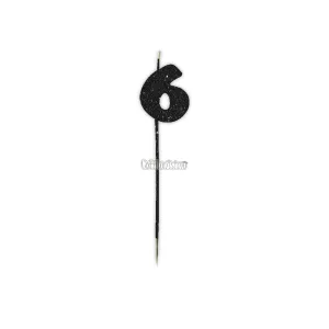 Vela Pinche Gibreada Nº6 Color Negro