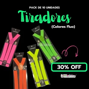 Tirador Unisex Colores Surtidos (FLUO) PACK x10u