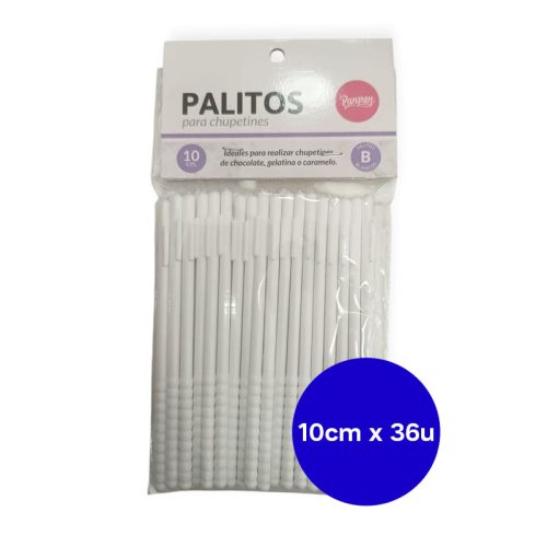 Palito Para Chupetin Parpen Blanco 10cm X36 Unidades