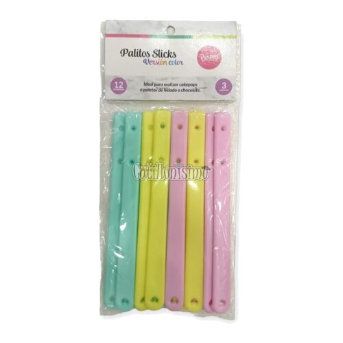 Palitos Parpen Stick para Paletas Colores Pasteles x12 Unidades - Imagen 2