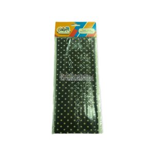 Papel Seda CARPEL Color Negro Estampado Lunares Blancos x5 Unidades