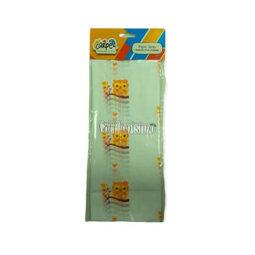 Papel Seda CARPEL Estampado Buho Naranja x5 Unidades