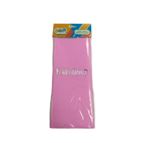 Papel Seda CARPEL Liso Color Rosa Claro x5 Unidades