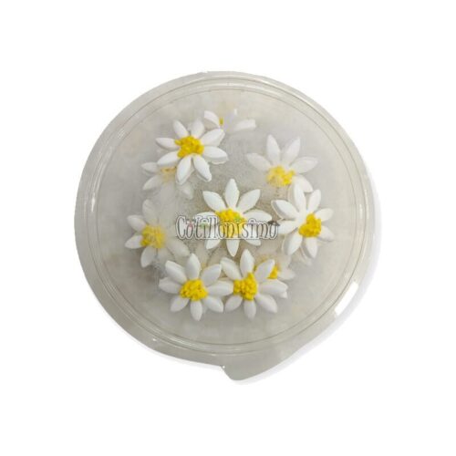 Pastillaje Azucar Flor Margarita Blancas Centro Amarillo x20 Unidades