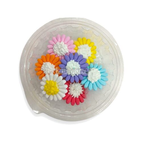 Pastillaje Azucar Flor Margaritas Multicolores x8 Unidades