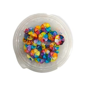 Pastillaje Azucar Malvon Matiz Multicolor con Perla Plateada x30 Unidades
