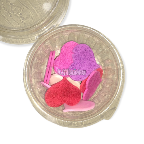 Pastillaje Corazon Grande Gibreado Rojo Rosa Lila Fucsia y Blanco X20U