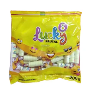 Pastillas LUCKY 8 200 Grs Amarillo Sabor Frutal
