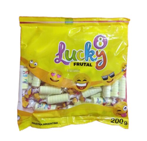 Pastillas LUCKY 8 200 Grs Amarillo Sabor Frutal