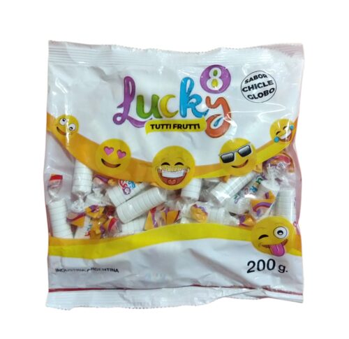 Pastillas LUCKY 8 200 Grs Blanco Sabor Tutti Frutti