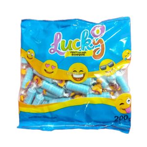 Pastillas LUCKY 8 200 Grs Celeste Sabor Frutos del Bosque