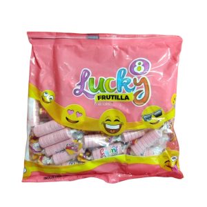 Pastillas LUCKY 8 200 Grs Rosa Sabor Frutilla