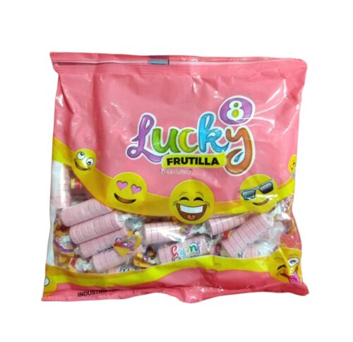 Pastillas LUCKY 8 200 Grs Rosa Sabor Frutilla
