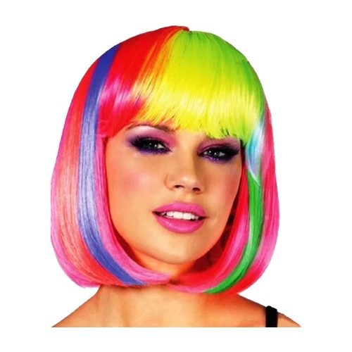 Peluca Corta Multicolor