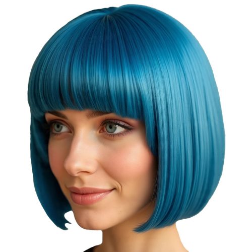 Peluca Corta Color TURQUESA/CELESTE