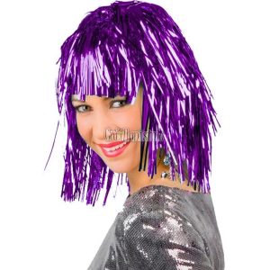 Peluca Lisa Metalizada VIOLETA